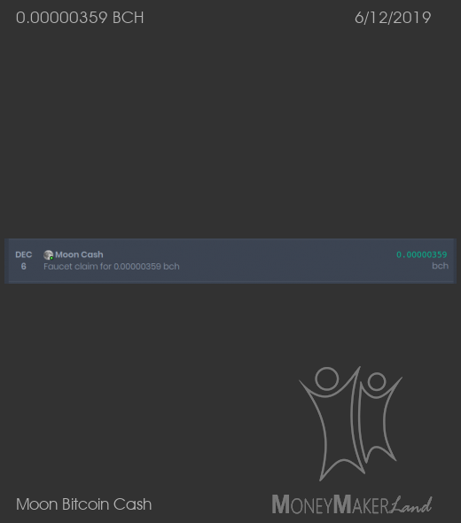 Payment 145 for Moon Bitcoin Cash