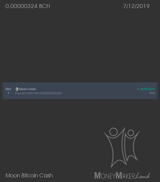 Payment 147 for Moon Bitcoin Cash