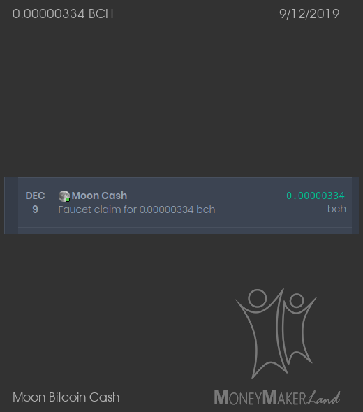 Payment 156 for Moon Bitcoin Cash