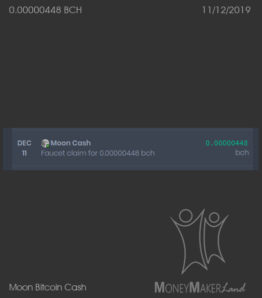 Payment 159 for Moon Bitcoin Cash