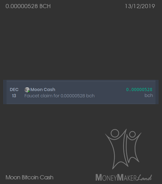 Payment 161 for Moon Bitcoin Cash