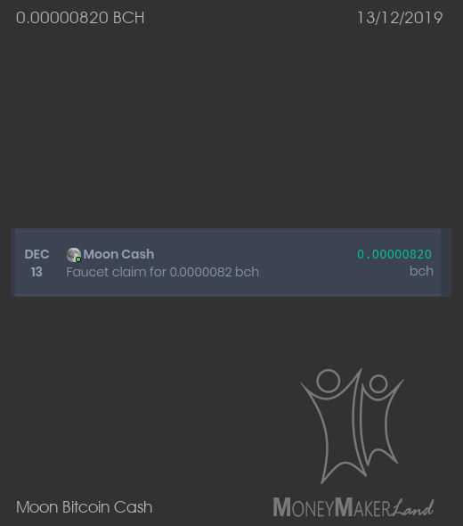 Payment 162 for Moon Bitcoin Cash