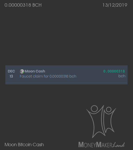 Payment 163 for Moon Bitcoin Cash