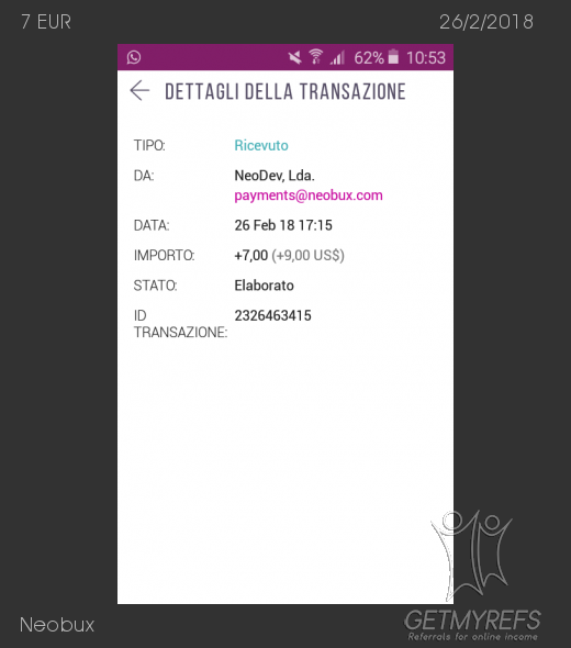 Pagamento 576 per Neobux