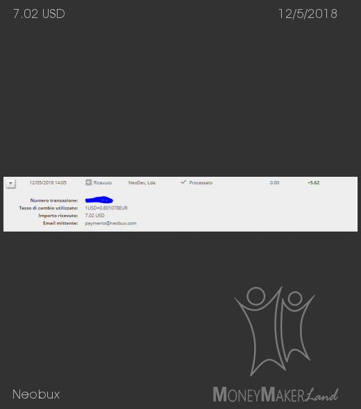 Pagamento 594 per Neobux