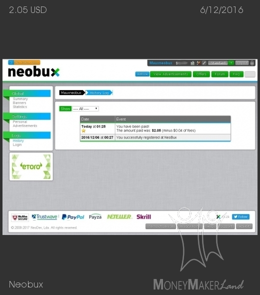 Payment 600 for Neobux