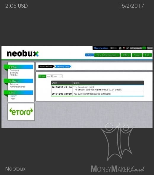 Payment 601 for Neobux