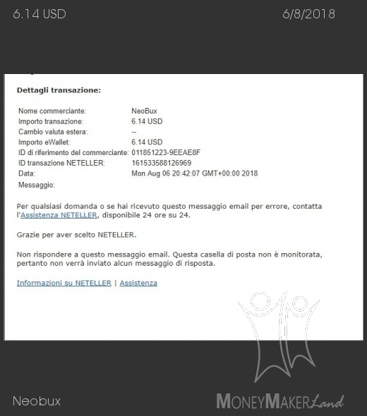 Pagamento 602 per Neobux