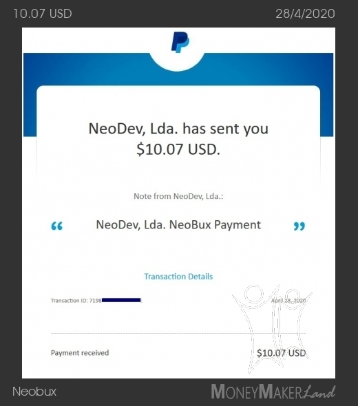 Payment 577 for Neobux