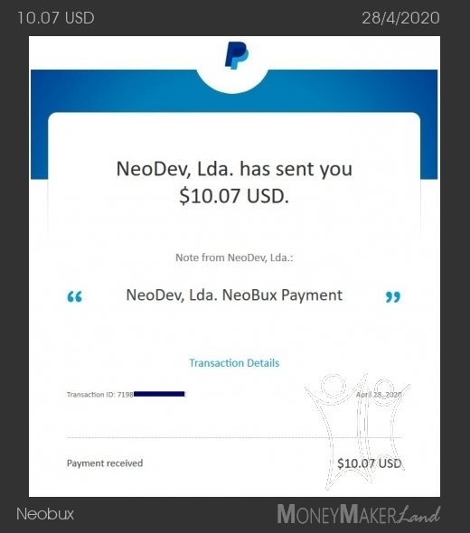 Pagamento 577 per Neobux