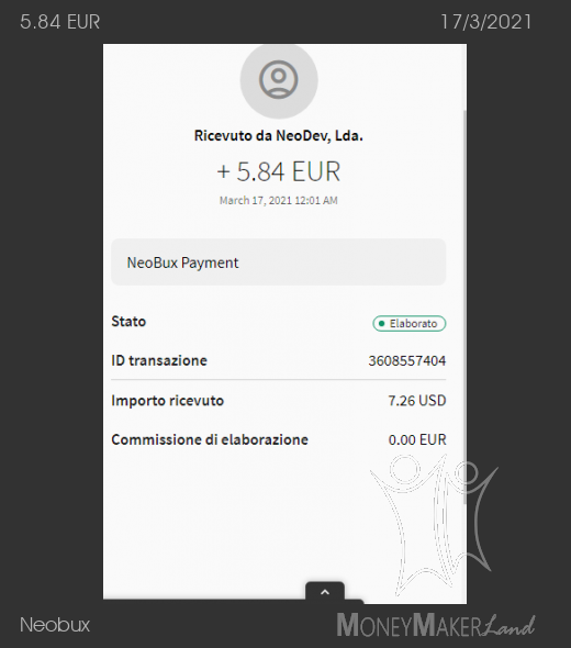 Payment 579 for Neobux