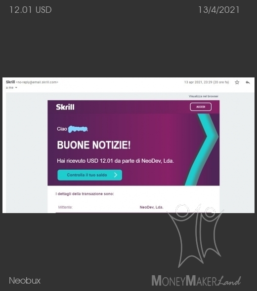 Pagamento 582 per Neobux