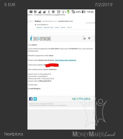 Pagamento 42 per Nextplora
