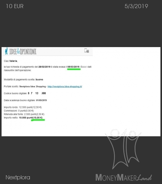 Pagamento 43 per Nextplora