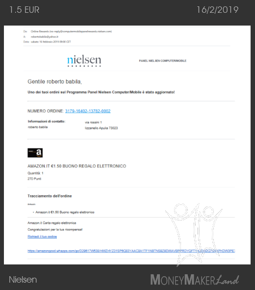 Payment 140 for Nielsen