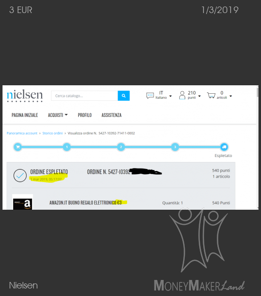 Pagamento 144 per Nielsen
