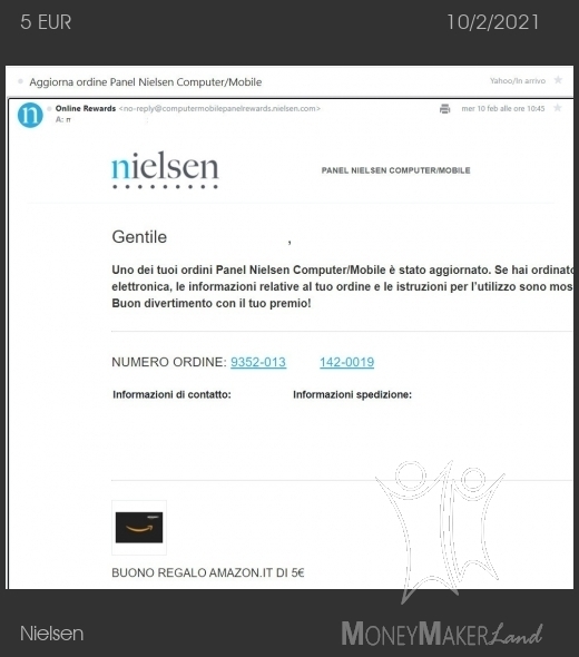 Pagamento 223 per Nielsen