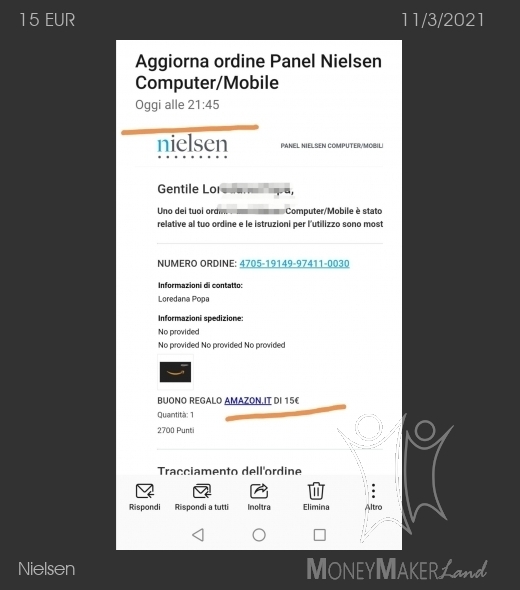 Pagamento 226 per Nielsen