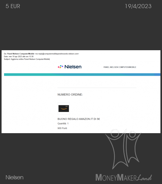 Payment 250 for Nielsen