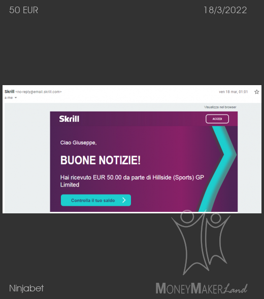 Payment 148 for Ninjabet
