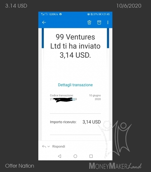 Payment 24 for Offer Nation