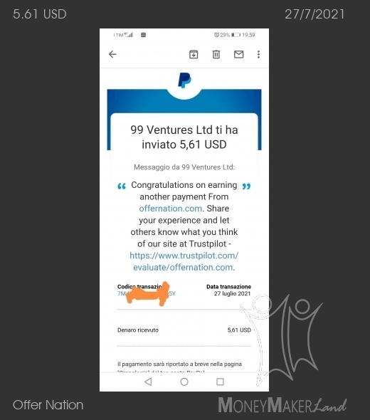 Payment 40 for Offer Nation