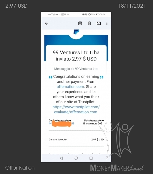 Payment 42 for Offer Nation