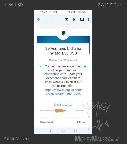 Payment 43 for Offer Nation