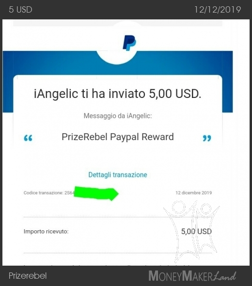 Pagamento 2 per Prizerebel