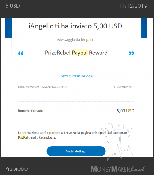 Payment 4 for Prizerebel