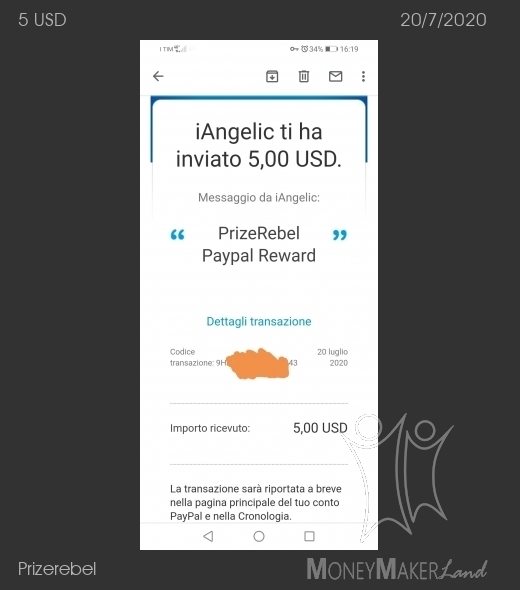 Pagamento 7 per Prizerebel