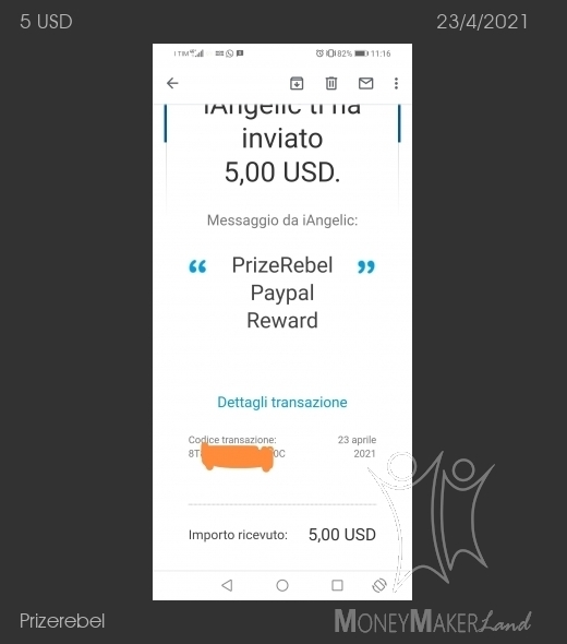 Pagamento 13 per Prizerebel