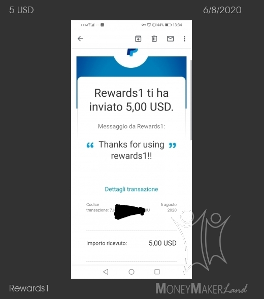 Payment 21 for Rewards1