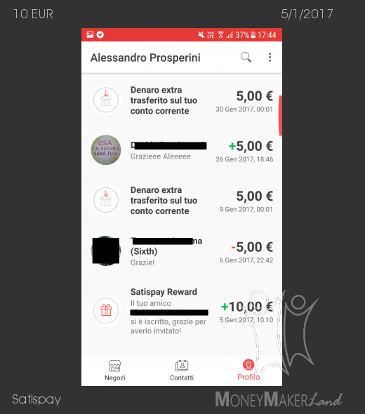 Pagamento 4 per Satispay