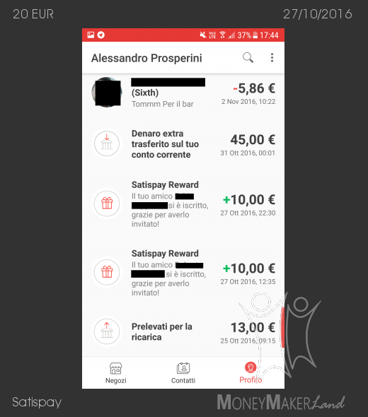 Pagamento 6 per Satispay