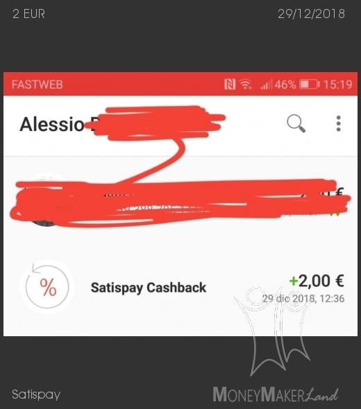 Pagamento 14 per Satispay