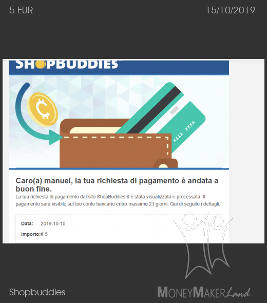 Pagamento 4 per Shopbuddies