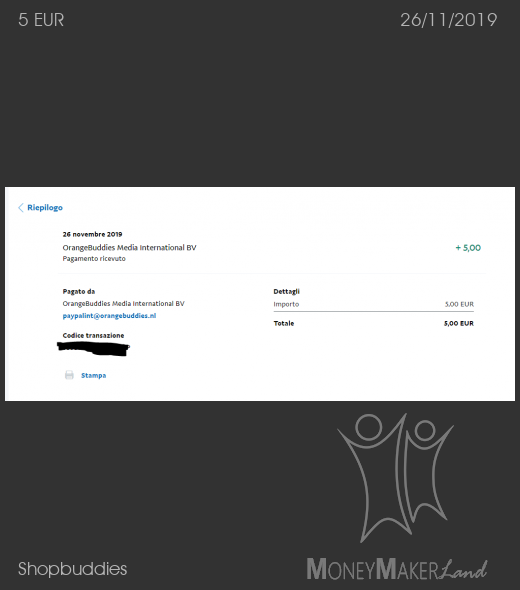 Pagamento 9 per Shopbuddies