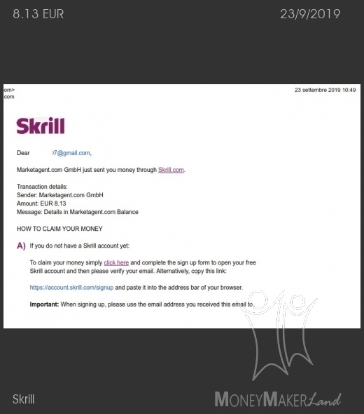 Payment 1 for Skrill