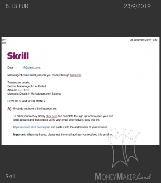 Pagamento 1 per Skrill