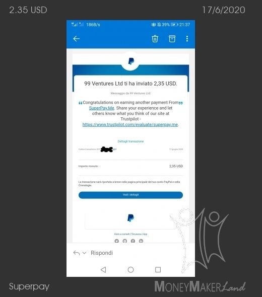 Pagamento 70 per Superpay
