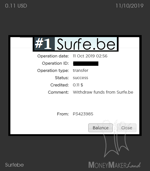 Payment 1 for Surfebe