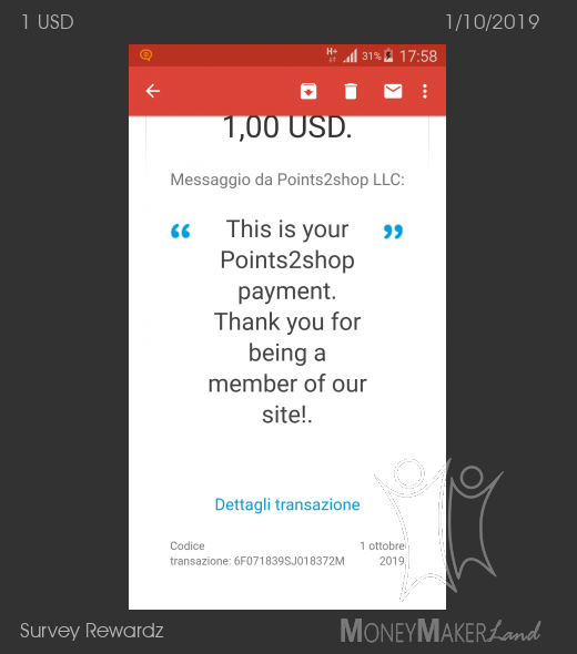 Payment 8 for Survey Rewardz