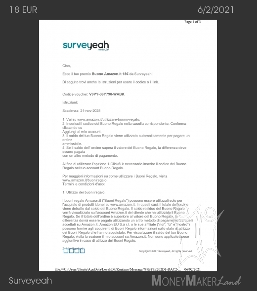Pagamento 51 per Surveyeah