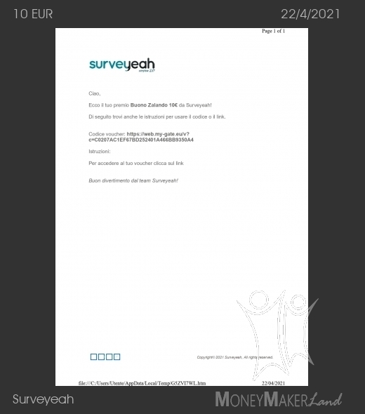 Pagamento 54 per Surveyeah