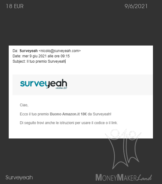 Pagamento 57 per Surveyeah