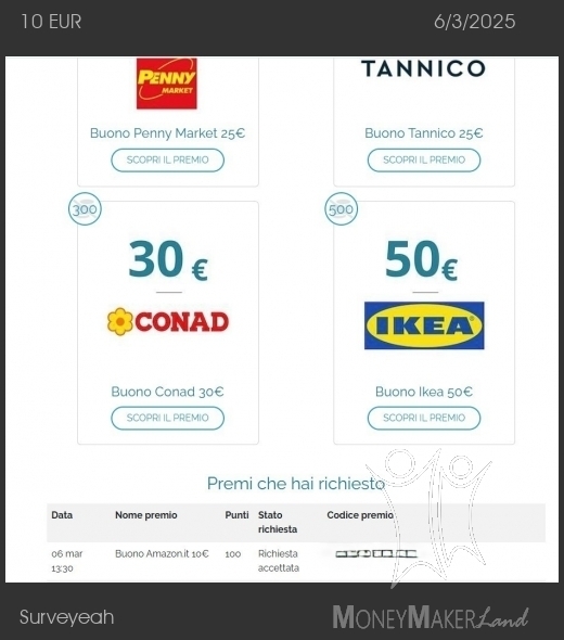 Pagamento 84 per Surveyeah