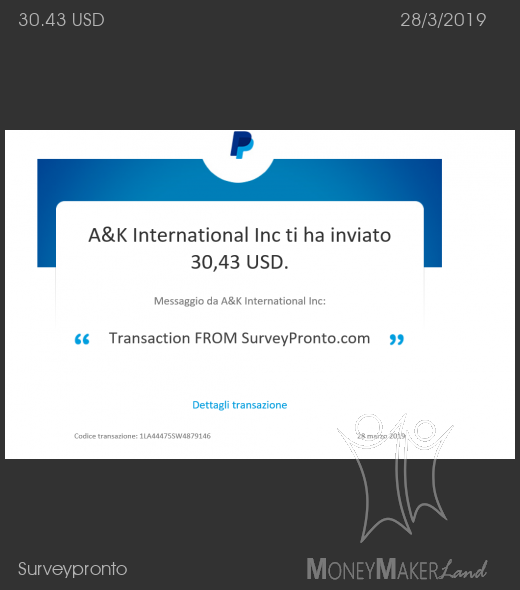 Payment 1 for Surveypronto