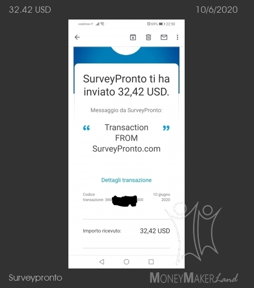 Payment 5 for Surveypronto