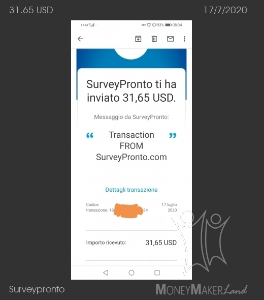 Payment 6 for Surveypronto
